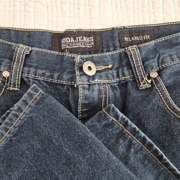 Moda Relaxed Fit Jeans Men's 38x32 Straight Leg Medium Rise Dark Wash Stretch` - Picture 4 of 16